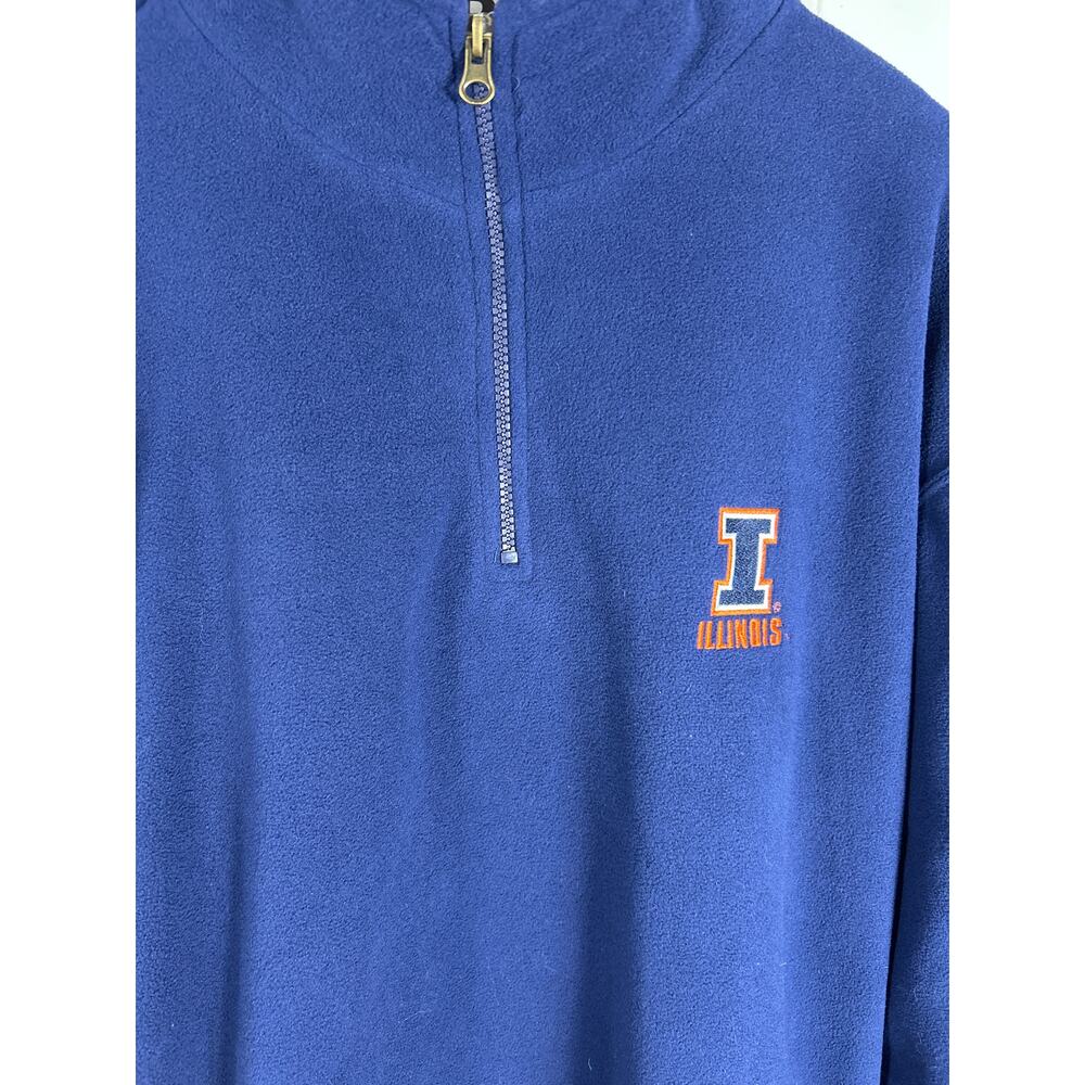 Pro Edge University of Illinois Fleece Quarter Zip Pullover Jacket. Size Large
